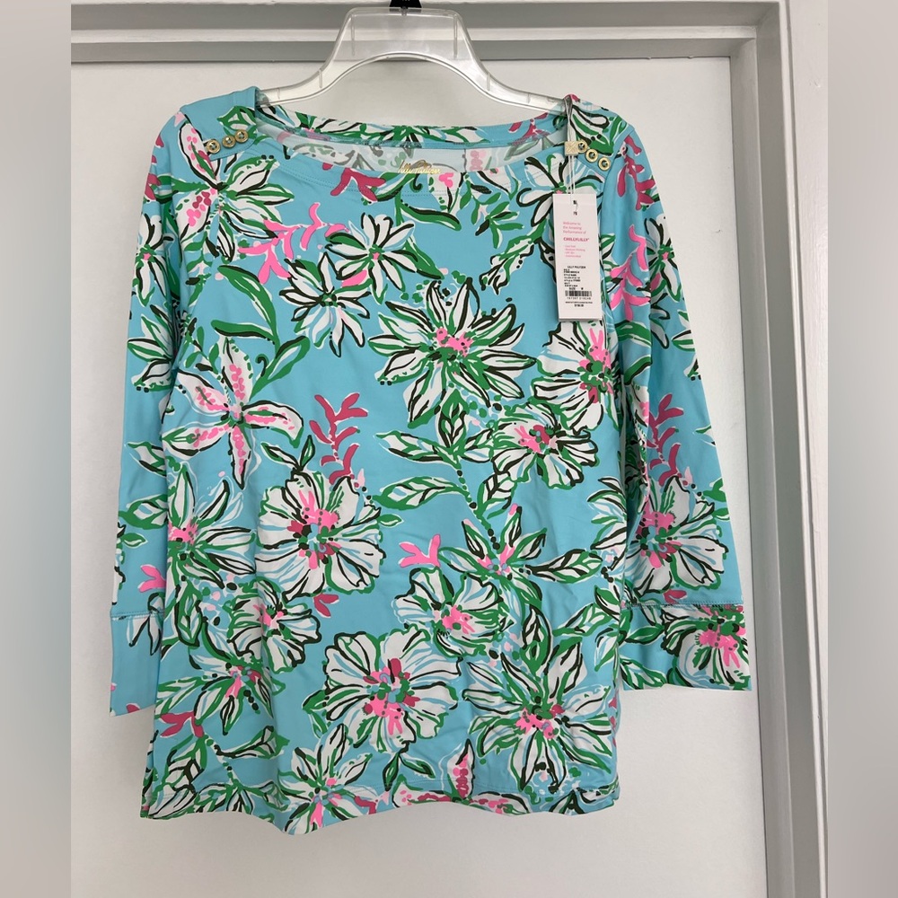 Lilly Pulitzer Callison UPF Top 3/4 Sleeve Blouse - Size Medium - NWT